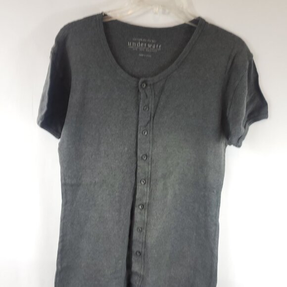 Victoria Secret Y2K Dark Grey Womens Underware One Piece Shrt Slv Button Up Sz S - Picture 2 of 10
